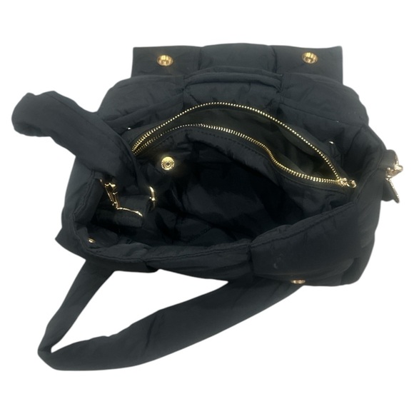 Black Quilted Puffer Crossbody Bag - Picture 4 of 4